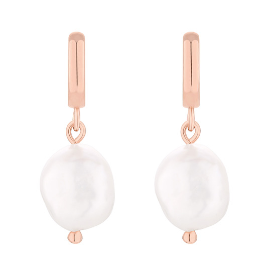 kolczyki pozłacane Kolczyki z różowego złota z perłami