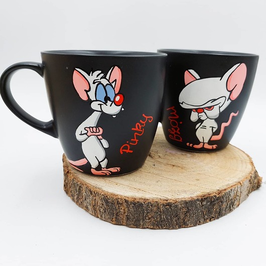 kubki Zestaw kubków  Pinky i Mózg