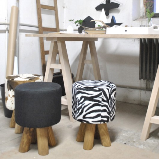 Taboret zebra biało-czarna Daro Meble