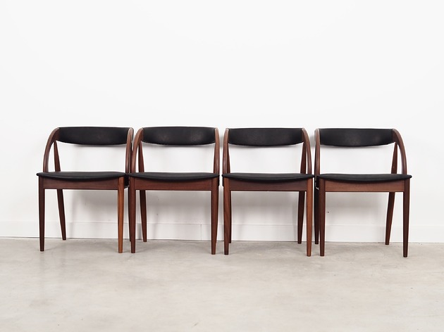 krzesła Komplet czterech krzeseł tekowych, duński design, lata 70,  Orte Mobelfabrik
