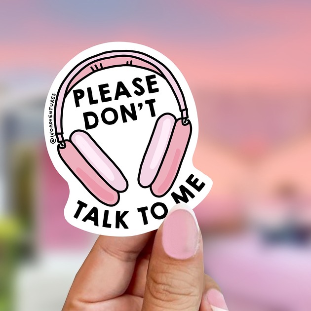 naklejki i wlepy Naklejka - Słuchawki - Don't talk to me