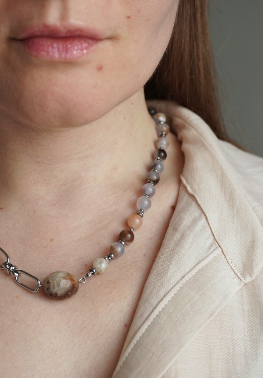 kolie Naszyjnik Chalcedon