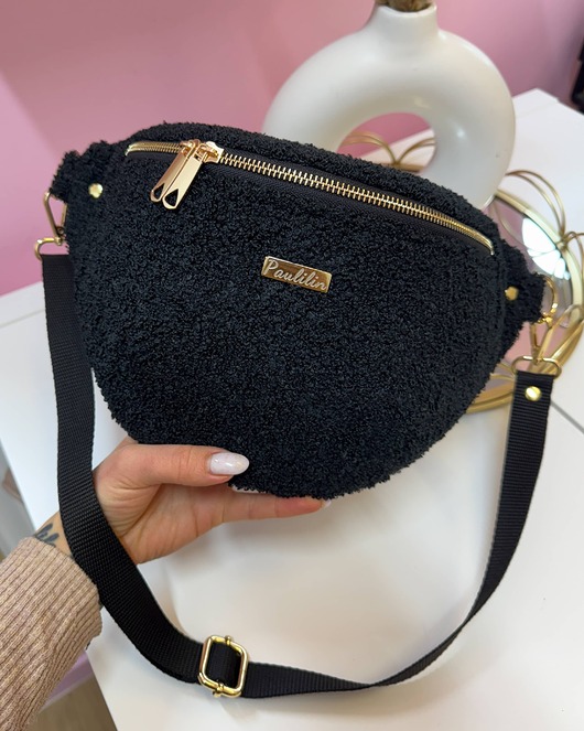 saszetka nerka Nerka czarna boucla XL