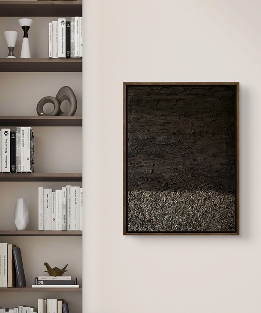 obrazy "Materia w czerni" nowoczesny obraz abstrakcyjny