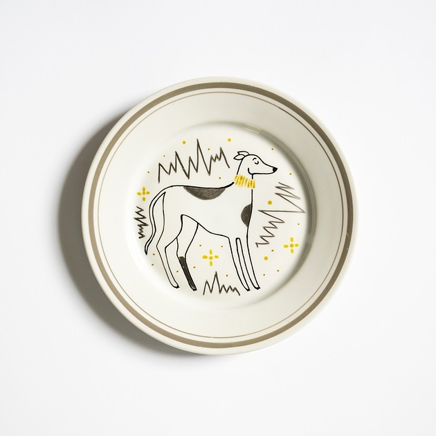 Ozdoby na ścianę Talerz na ścianę - charcik