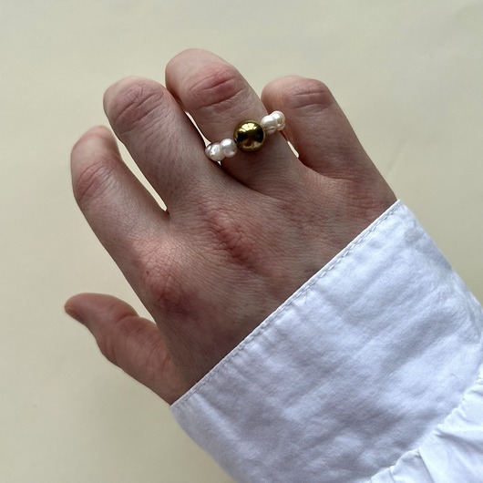pierścionki elastyczne Pierścionek Pearl Orbit Gold