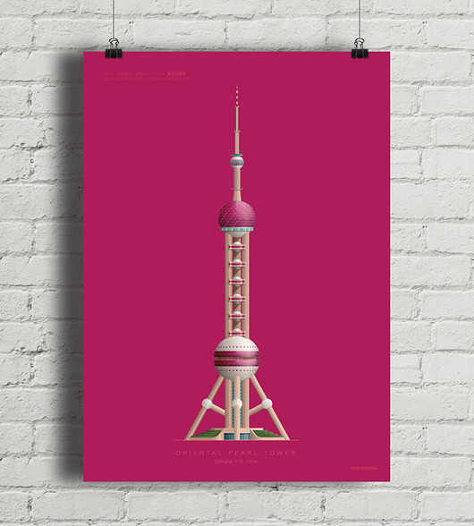 plakaty Oriental Pearl Tower  - plakat giclee art