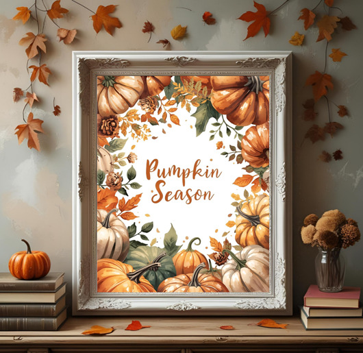 plakaty PLAKAT jesienny dynie pumpkin season