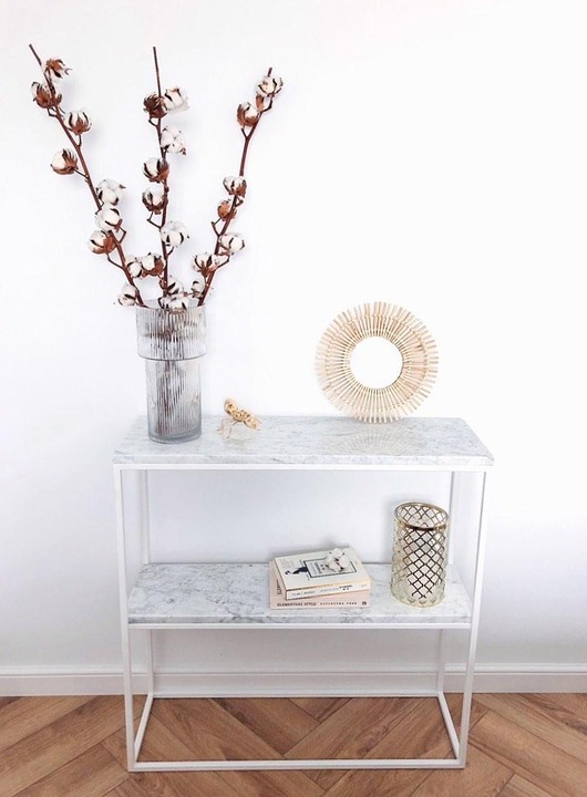 stoliki kawowe Konsola Marmurowa z Podblatem Carrara