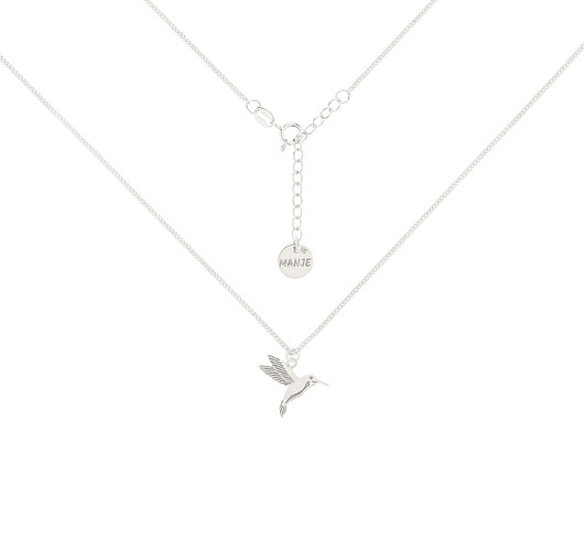 chokery Srebrny choker pancerka z kolibrem