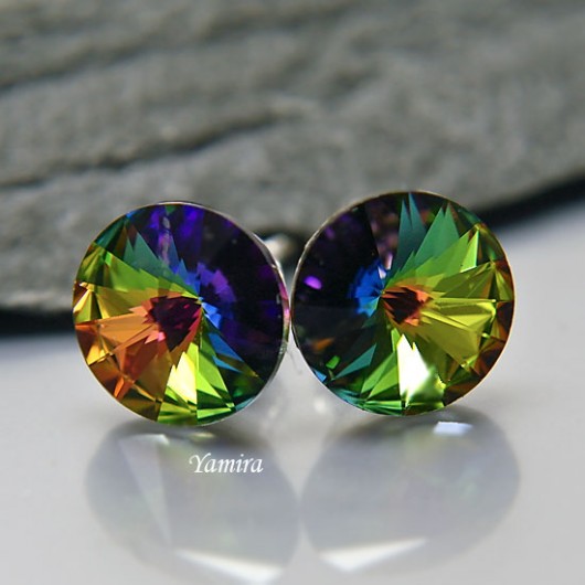 kryształ Swarovski Rivoli Vitrail Medium 8mm sztyfty yamira