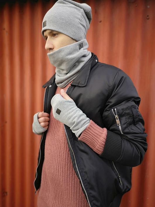 Zestaw UNISEX czapka SMERF+rękawiczki+komin Lucas Brondel