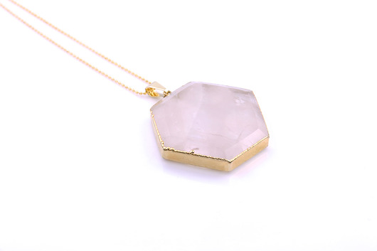 Brazi Colare Modern Kwarc Różowy złoto Brazi Druse Jewelry