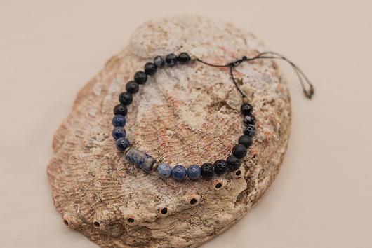 biżuteria męska Bransoletka Męska Lapis Lazuli Sodalit Lawa