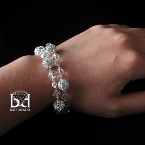 Bogata Bransoletka kryształ Swarovski Black Diamond