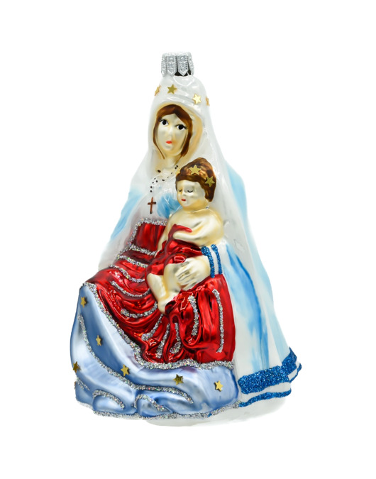 ozdoby choinkowe Bombka choinkowa: Matka Boska z Dzieciątkiem: biała