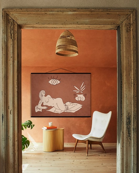 grafiki i ilustracje Duży obraz na płótnie - Siesta Muse