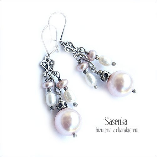 CRYSTAL PEARLS - BIAŁO-RÓŻOWE sasenka