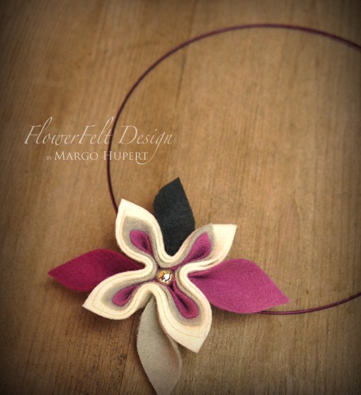 ecru z wrzosem FlowerFelt Design