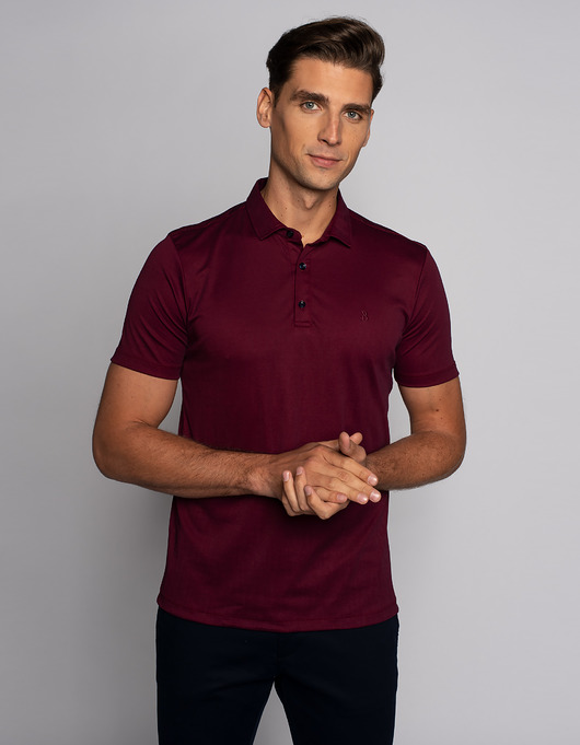 t-shirty męskie Koszulka polo pogetto bordo