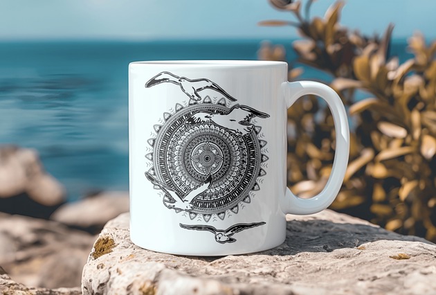 kubki Kubek z mandalą "Mandala nr 26, Mewy"