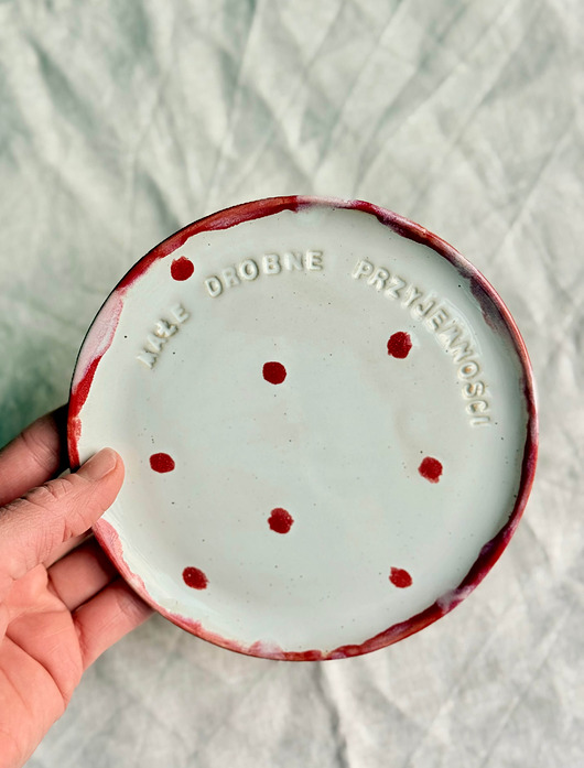 patery i talerze Talerz deserowy z napisem