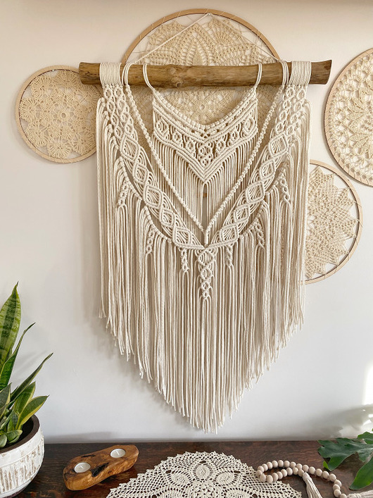 makramy Makrama Sunset boho na ścianę