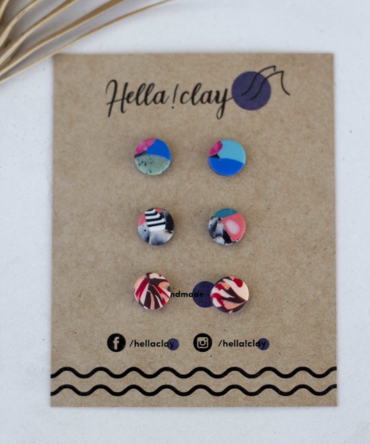 Minikolczyki 3pack Hellaclay