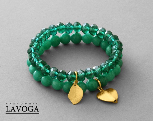 Jade & crystal set in emerald. Lavoga