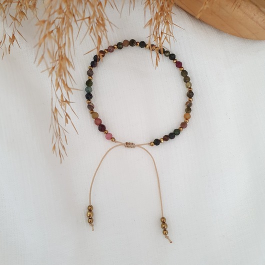 delikatna bransoletka z turmalinem LEI handmade 