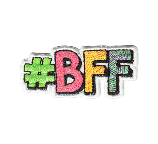 naszywki na ubrania Naszywka naprasowanka #BFF termoprzylepna haftowana 8,5x3,8m