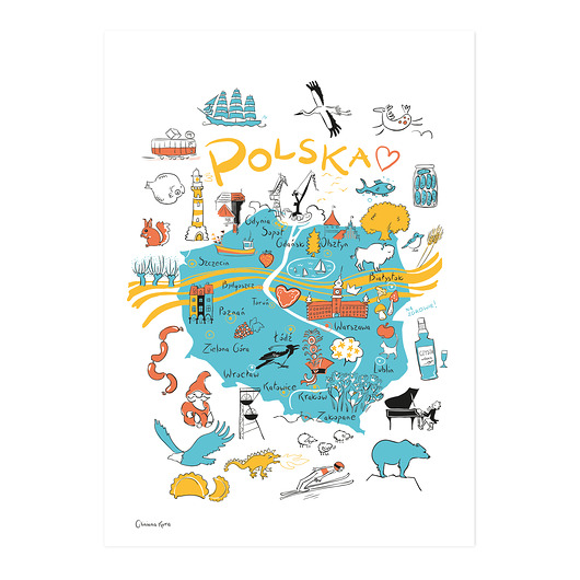 plakaty Plakat Polska Mapka