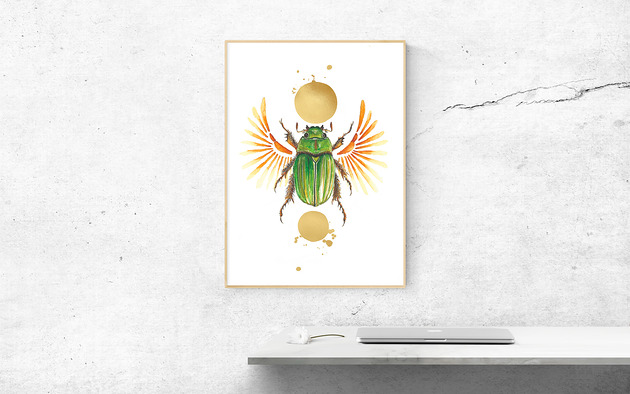 Wydruk Plakat Skarabeusz ze złotem Arty arty