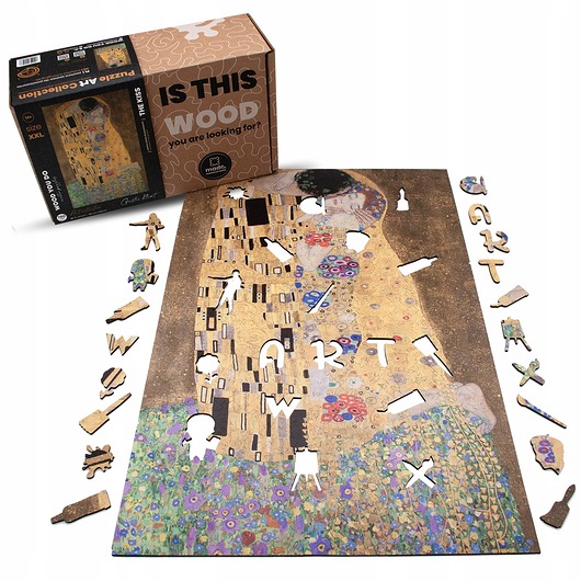 puzzle dla dzieci Puzzle drewniane POCAŁUNEK Gustav Klimt 700 el wyjątkowe kształty XXL