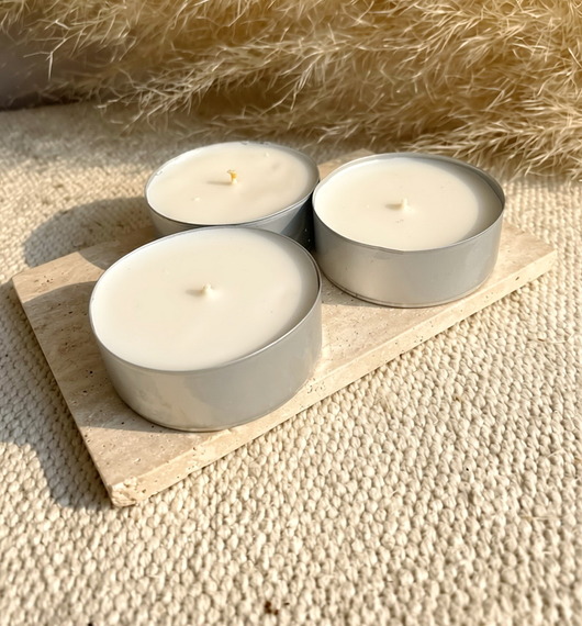 świeczniki i świece Bezzapachowe 3 szt podgrzewaczy/ tealight 105g- wosk sojowy