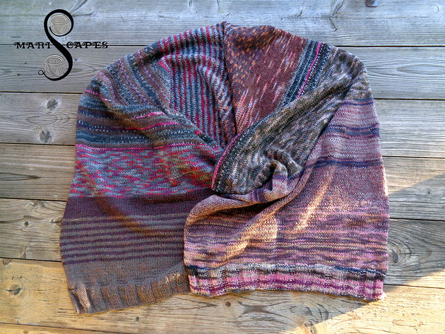 szale damskie UNIKAT szal dziergany "Deep Ocean Blues"