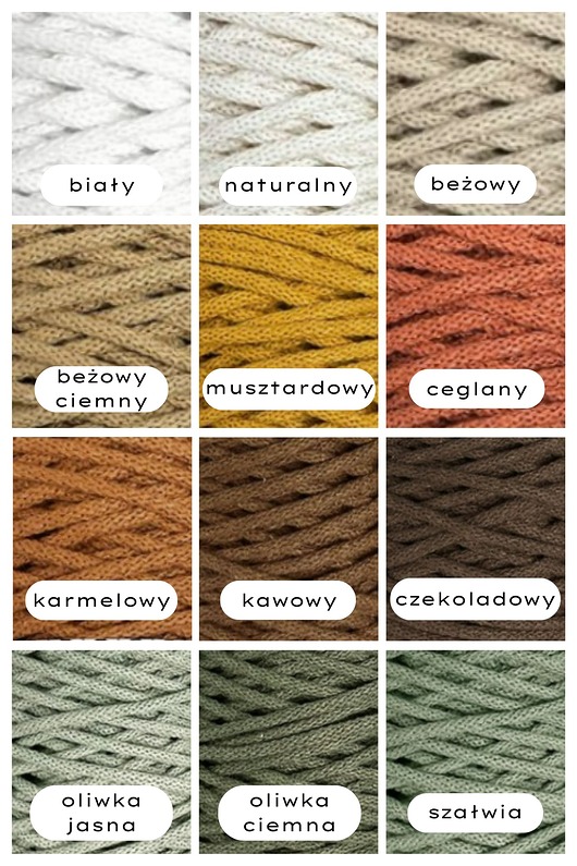 tekstylia - różne Próbnik 2 kolorów sznurka