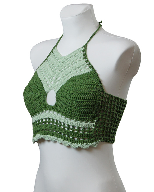 topy damskie Top / bralet na szydełku na lato ze 100 procent bawelny rozmiar M/L