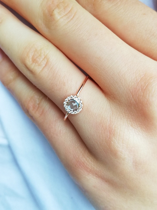 pierścionki zaręczynowe Topaz i diamenty - pierścionek zaręczynowy