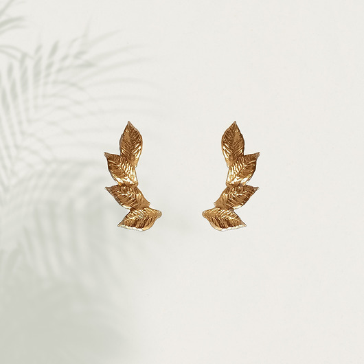 Złote kolczyki płatki - Lotos KOS jewellery