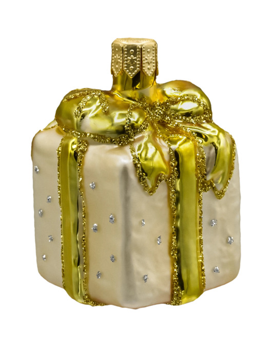 ozdoby choinkowe Bombka choinkowa: Prezent z kokardą: złoty