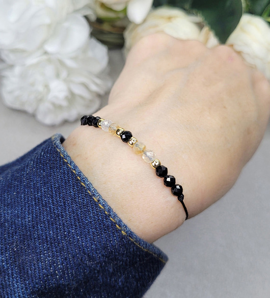 bransoletki z kamieni naturalnych BOGACTWO i ochrona z Turmalinem