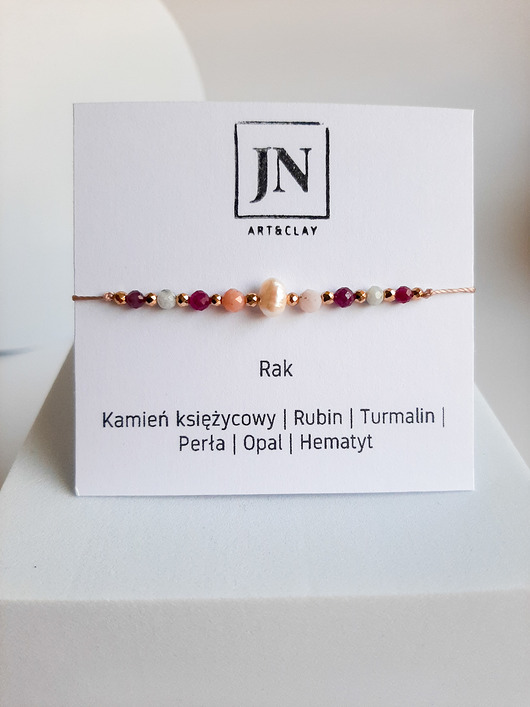 bransoletki z kamieni naturalnych Bransoletka zodiakalna Rak