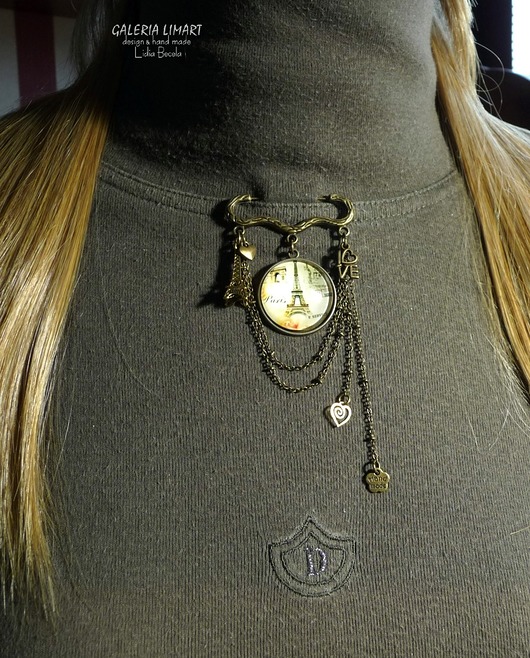 broszki Wspomnienie Paryża :) broszka niezwykła handmade. ZAMÓWIENIE p. Ola  12500672