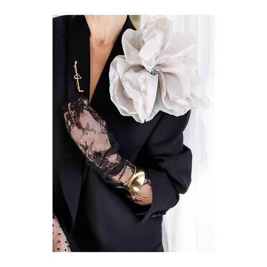 broszki Duża broszka kwiat popiel