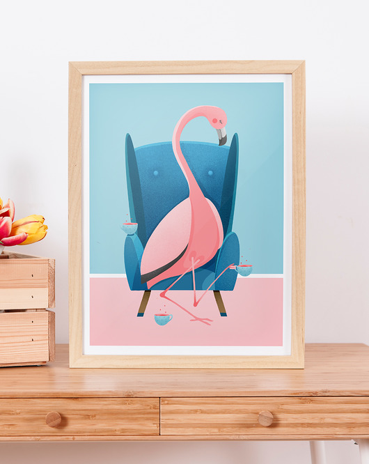 grafiki i ilustracje flaming  poster