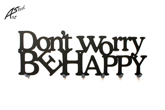 Wieszak na ubrania Don't worry be Happy Design ArtSteel