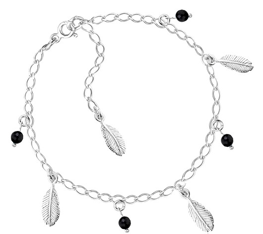 Bransoletka piórka i onyks- srebro 925 Coccola JEWELLERY