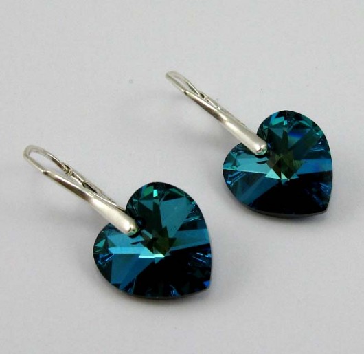 kryształ Swarovski Heart Bermuda Blue w srebrze PRYZMAT