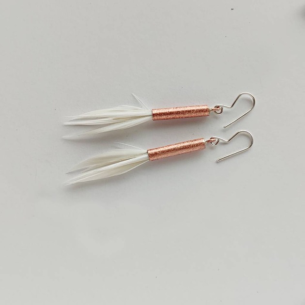 kolczyki z piórami PIÓRKO kolczyki